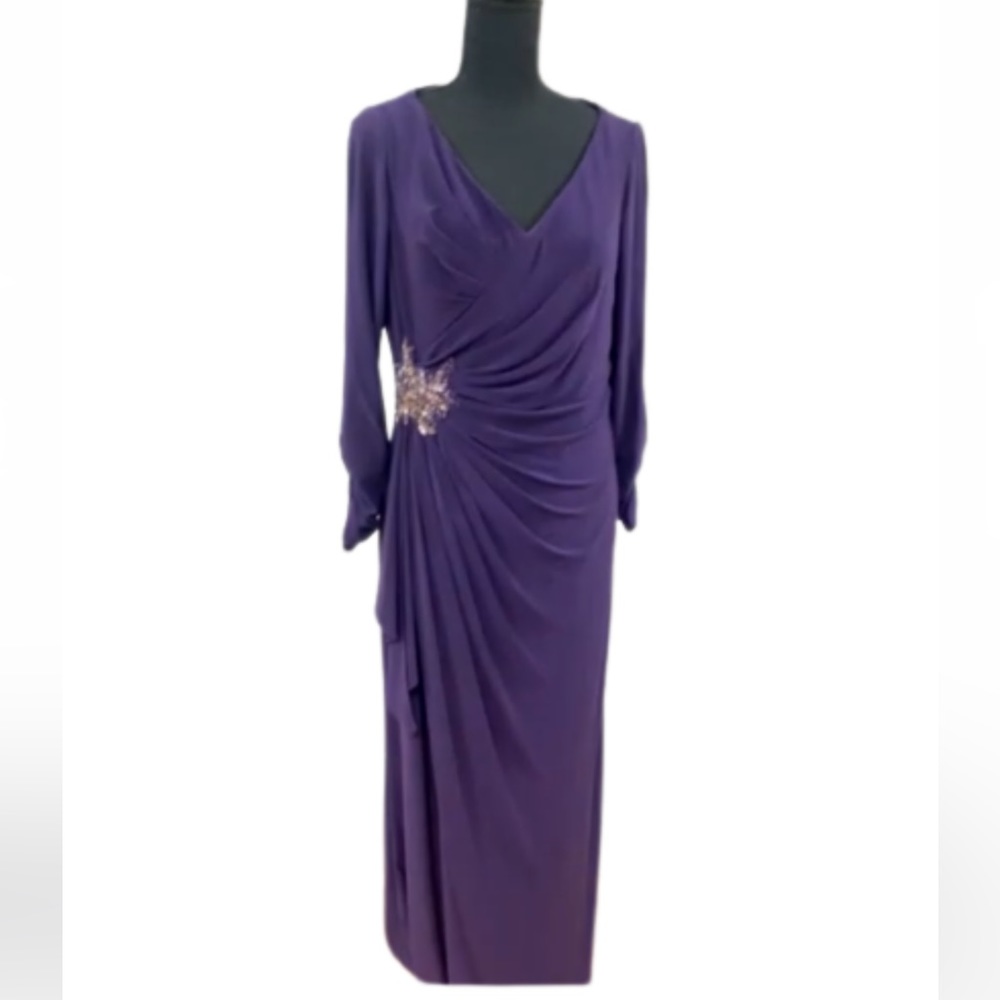 Cameron Blake by Mon Cheri Deep Purple Evening Gown